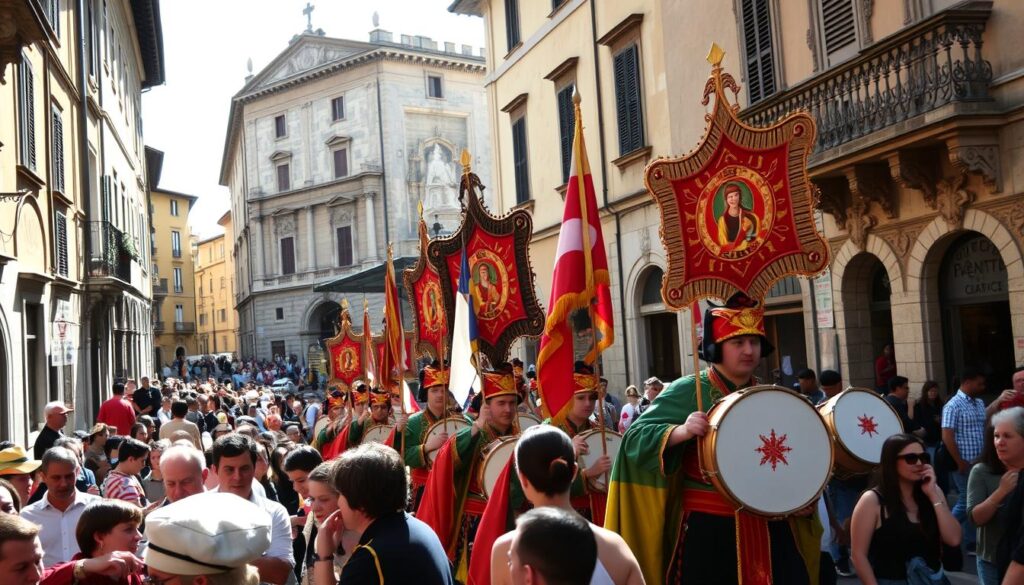 Ancient Italian festival processions traditions