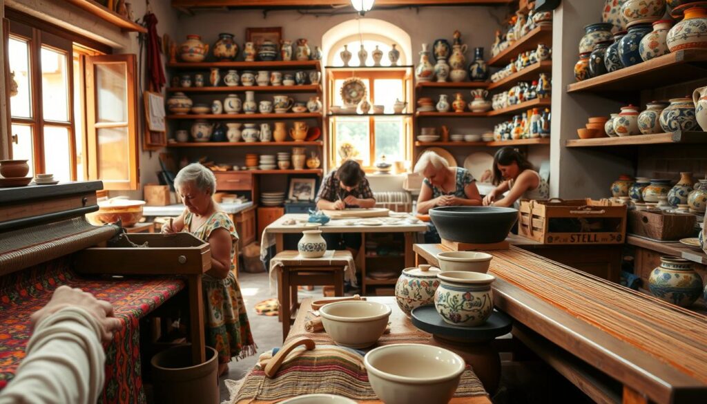 Campania textile and ceramic craftsmanship