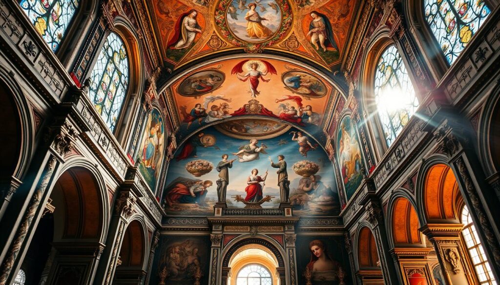 medieval castle fresco architecture