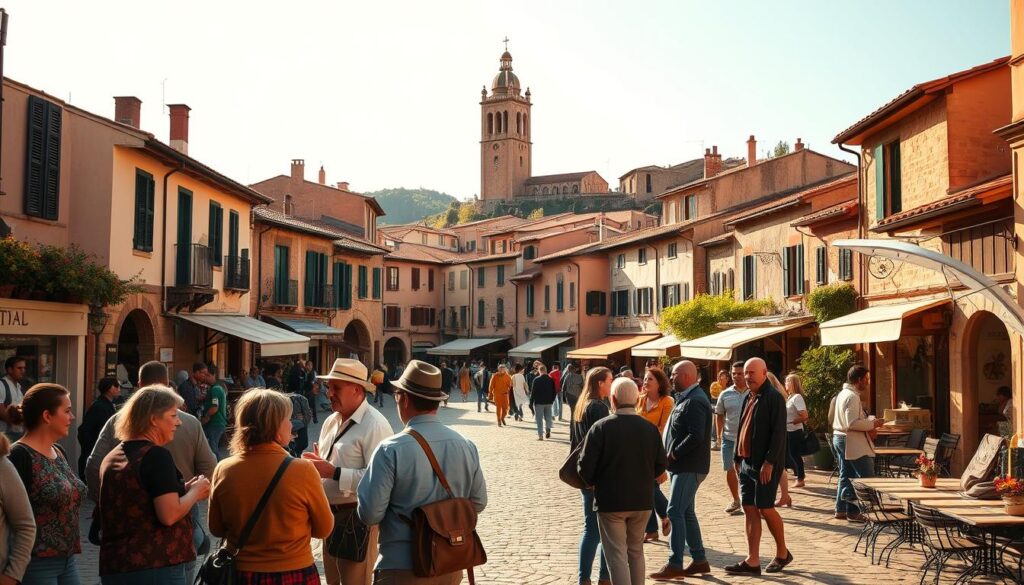 meeting locals in Basilicata town